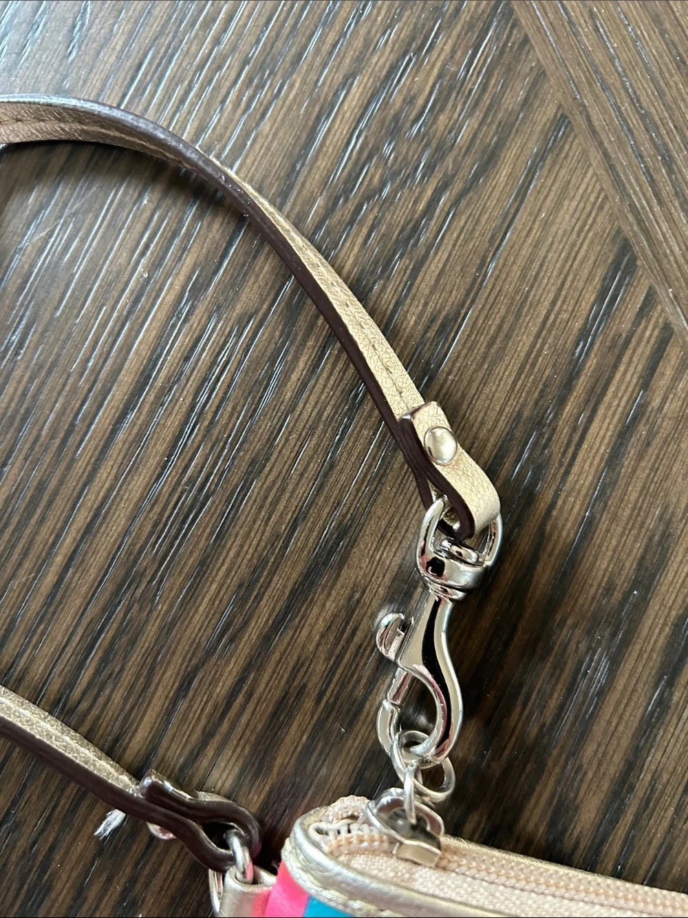 Coach Vintage Y2K Julia Legacy Stripe Satin Small Wristlet great condition